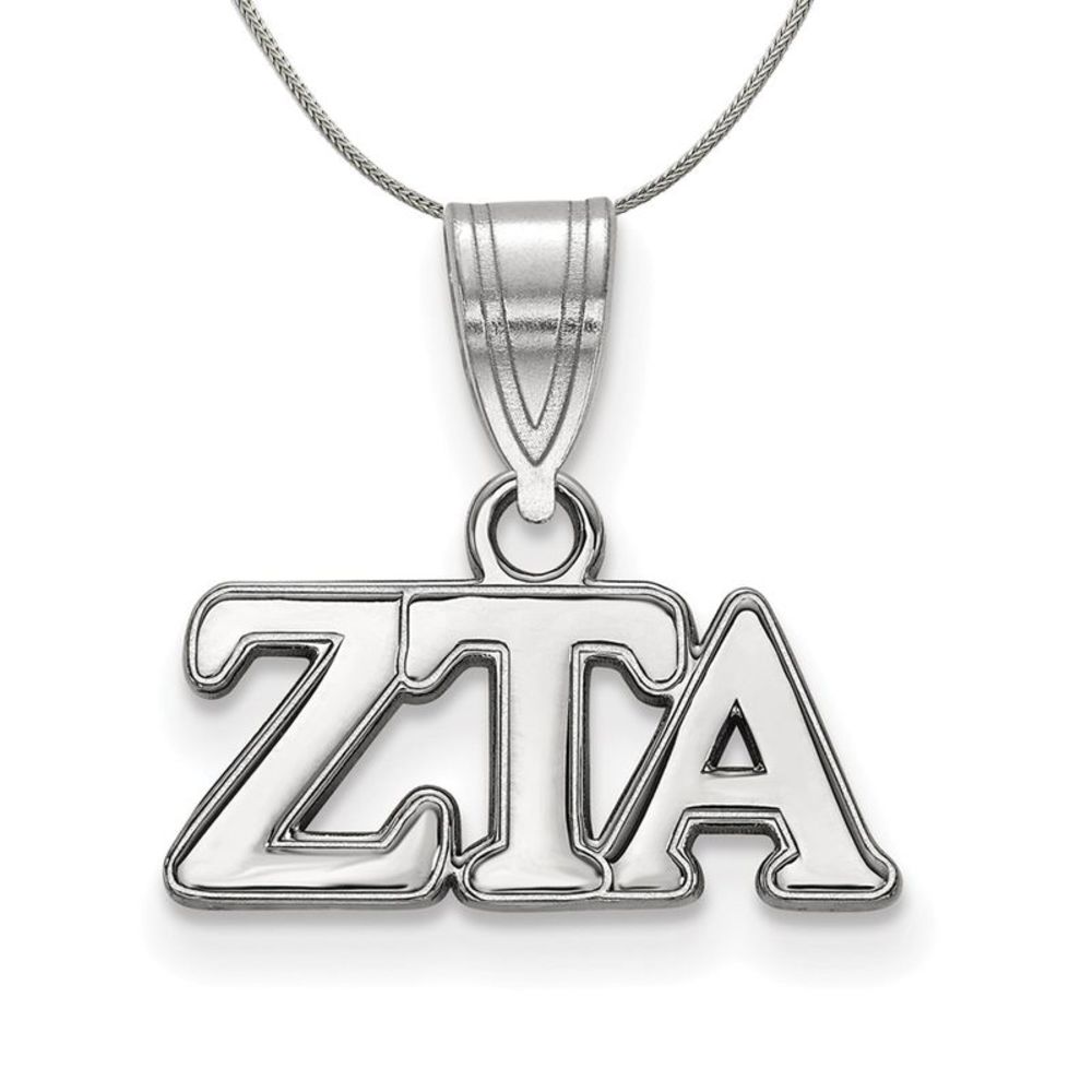 Sterling Silver Zeta Tau Alpha Medium Greek Necklace - 20 Inch